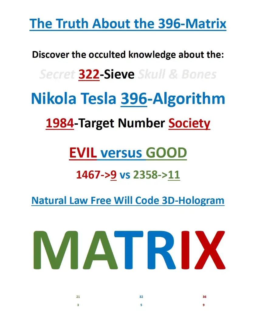 The secret of the Nikola Tesla 396-Matrix